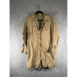 Aerie‎ Romper Women Medium Green Army Long Sleeve Relaxed Gorpcore